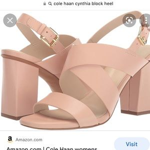 Cole Haan Cynthia Block Heel Blush Pink Sandle